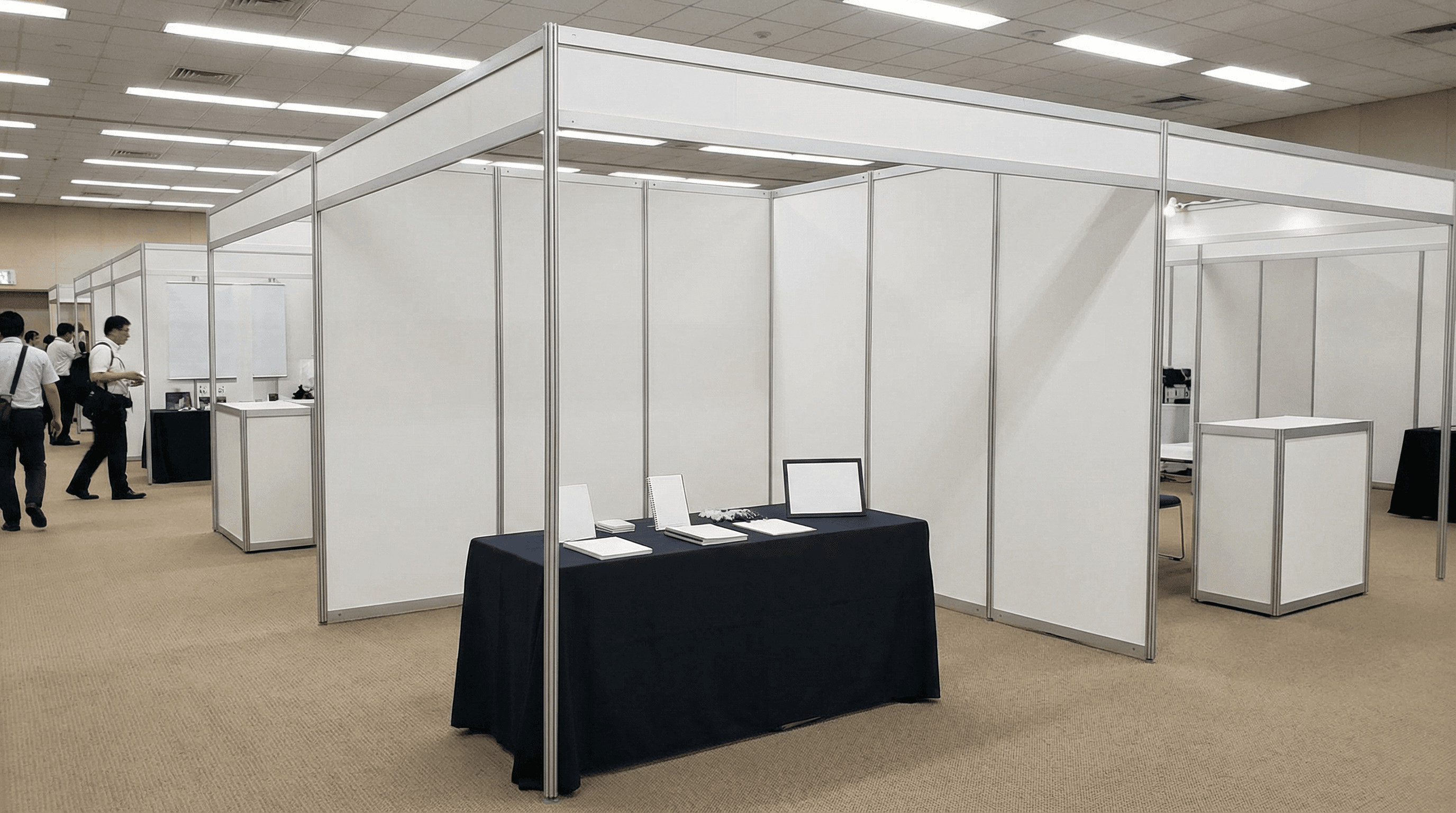 目立たない通常の展示会ブース写真(Before)